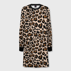 Женское платье-свитшот 3D Леопардовые Пятна