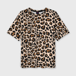 Женская футболка oversize 3D Леопардовые Пятна
