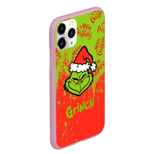 Чехол для iPhone 11 Pro Max матовый Grinch Merry Christmas., цвет розовый - фото 3