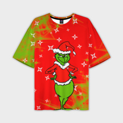 Мужская футболка oversize 3D Новогодний Grinch на танцполе