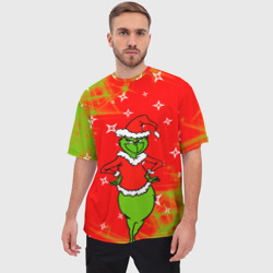 Мужская футболка oversize 3D Новогодний Grinch на танцполе - фото 2