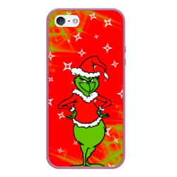 Чехол для iPhone 5/5S матовый Новогодний Grinch на танцполе