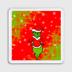 Магнит 55*55 Новогодний Grinch на танцполе