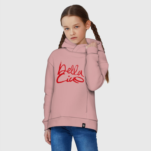 Детское худи Oversize хлопок Bella - Ciao, цвет пыльно-розовый - фото 3