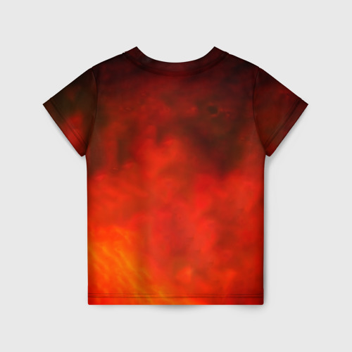 Детская футболка 3D с принтом Живой огонь - Ария, вид сзади #1