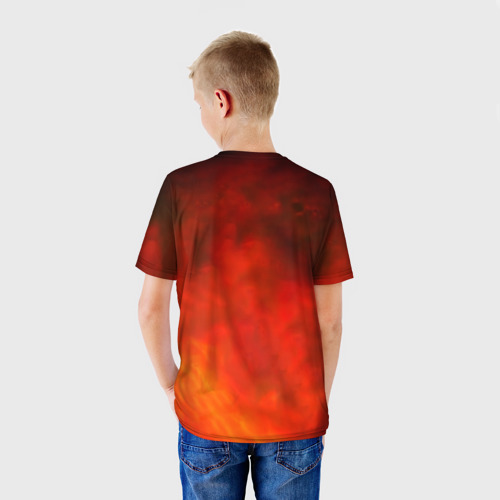 Детская футболка 3D с принтом Живой огонь - Ария, вид сзади #2