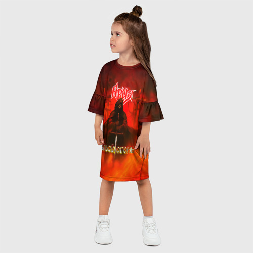 Детское платье 3D с принтом Живой огонь - Ария, фото на моделе #1