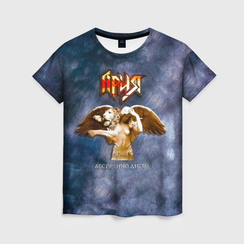 Женская футболка 3D с принтом Беспечный ангел - Ария, вид спереди #2