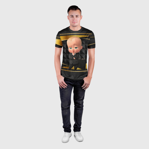 Мужская футболка 3D Slim Boss gold black, цвет 3D печать - фото 4