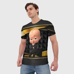 Мужская футболка 3D Boss gold black - фото 2