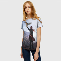 Женская футболка 3D Дилюк с ястребом Diluc - фото 2