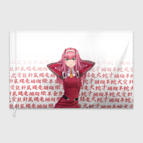 Флаг 3D 02 Zero Two Darling IN the Franxx иероглифы - фото 3