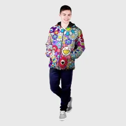 Мужская куртка 3D Цветы Takashi Murakami - фото 3