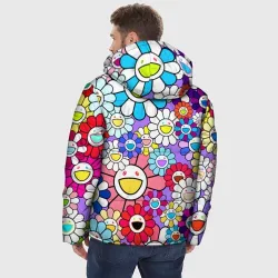 Мужская зимняя куртка 3D Цветы Takashi Murakami - фото 4