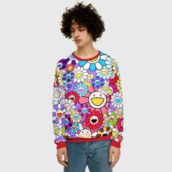 Мужской свитшот 3D Цветы Takashi Murakami - фото 3