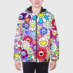 Мужская куртка 3D Цветы Takashi Murakami - фото 4