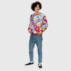 Мужской свитшот 3D Цветы Takashi Murakami - фото 5