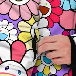 Мужская зимняя куртка 3D Цветы Takashi Murakami - фото 6