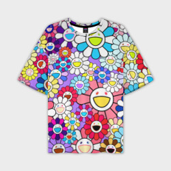 Мужская футболка oversize 3D Цветы Takashi Murakami