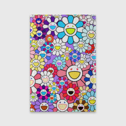 Обложка для паспорта матовая кожа Цветы Takashi Murakami