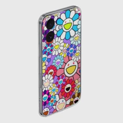 Чехол для iPhone 16 силиконовый с защитой камеры Цветы Takashi Murakami - фото 2