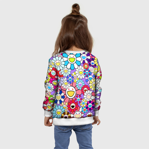 Детский свитшот 3D Цветы Takashi Murakami, цвет 3D печать - фото 8