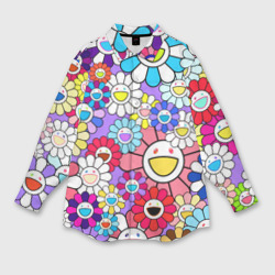 Мужская рубашка oversize 3D Цветы Takashi Murakami