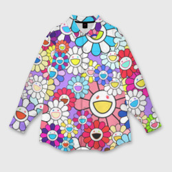 Женская рубашка oversize 3D Цветы Takashi Murakami