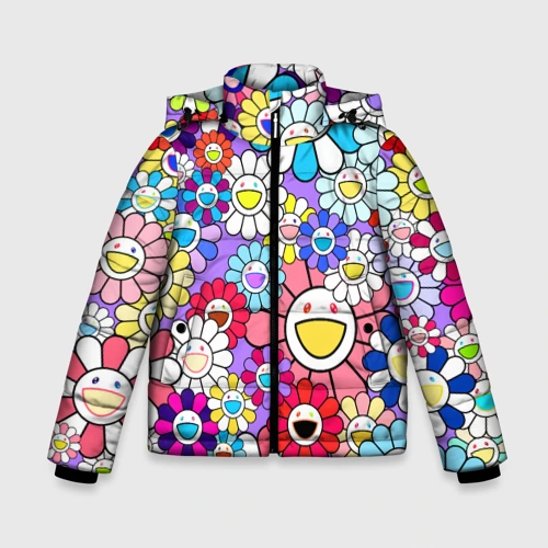 Зимняя куртка для мальчиков 3D Цветы Takashi Murakami