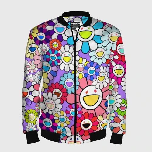 Мужской бомбер 3D Цветы Takashi Murakami
