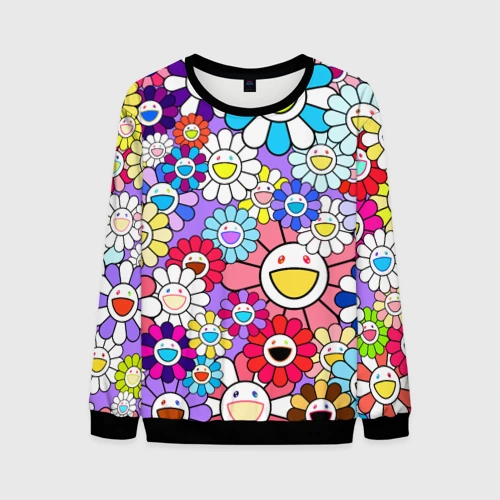 Мужской свитшот 3D Цветы Takashi Murakami