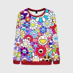 Мужской свитшот 3D Цветы Takashi Murakami