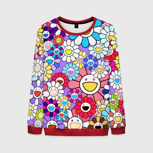 Мужской свитшот 3D Цветы Takashi Murakami