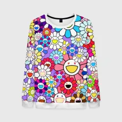 Мужской свитшот 3D Цветы Takashi Murakami