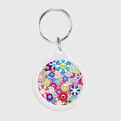 Брелок круглый Цветы Takashi Murakami