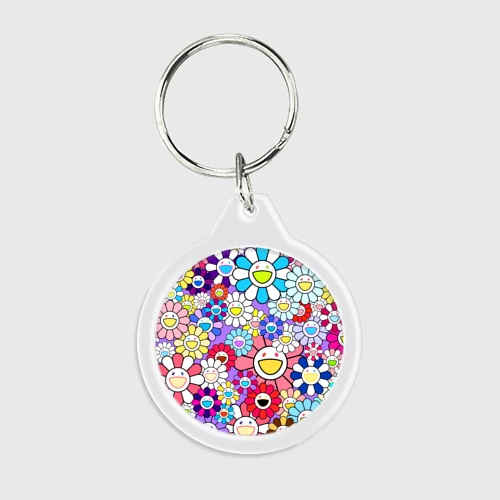 Брелок круглый Цветы Takashi Murakami