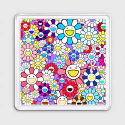 Магнит 55*55 Цветы Takashi Murakami