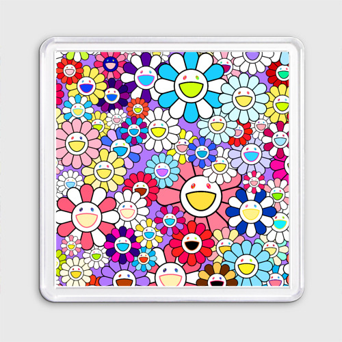 Магнит 55*55 Цветы Takashi Murakami