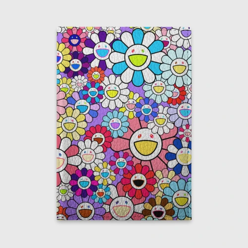 Обложка для автодокументов Цветы Takashi Murakami