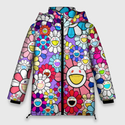 Женская зимняя куртка Oversize Цветы Takashi Murakami
