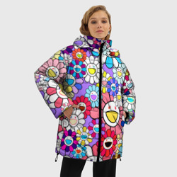 Женская зимняя куртка Oversize Цветы Takashi Murakami - фото 2