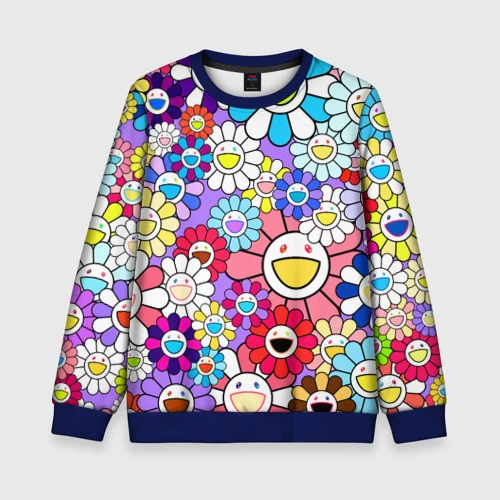 Детский свитшот 3D Цветы Takashi Murakami