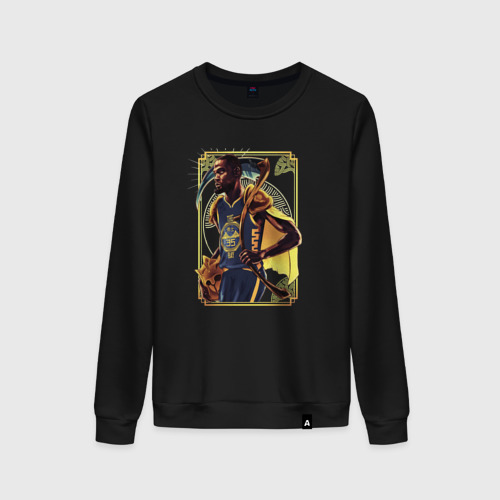 Женский свитшот хлопок Kevin Durant Golden State Warriors, цвет черный
