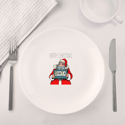 Набор: тарелка + кружка Merry Christmas: Санта с синяком - фото 2