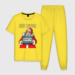 Мужская пижама хлопок Merry Christmas: Санта с синяком