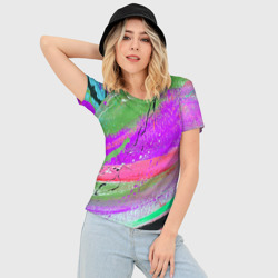 Женская футболка 3D Slim Красочный взрыв - фото 2