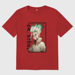 Женская футболка хлопок Oversize Доктор Стоун. Сенку Ишигами