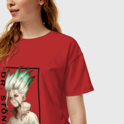 Женская футболка хлопок Oversize Доктор Стоун. Сенку Ишигами - фото 2