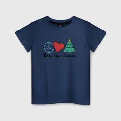 Детская футболка хлопок Peace Love and Christmas