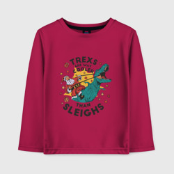 Детский лонгслив хлопок T-Rex Christmas